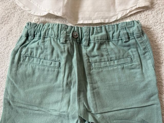 Conjunto Lino Niño T4-5 Camisa Blanca y Pantalón V