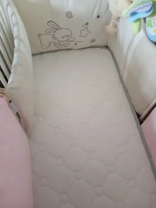 !URGE!Cuna blanca+colchón+regalo almohada plagioc