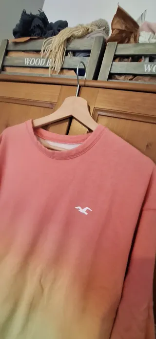 Sudadera Hollister degradado naranja y amarillo