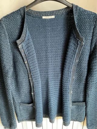 Cardigan Intimissimi blu con lurex argento