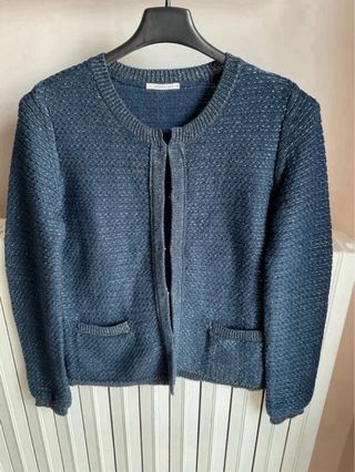 Cardigan Intimissimi blu con lurex argento