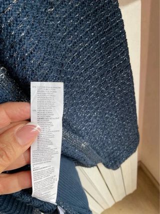 Cardigan Intimissimi blu con lurex argento