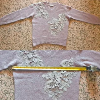 Maglione in Alpaca Grigio/Rosa Taglia S