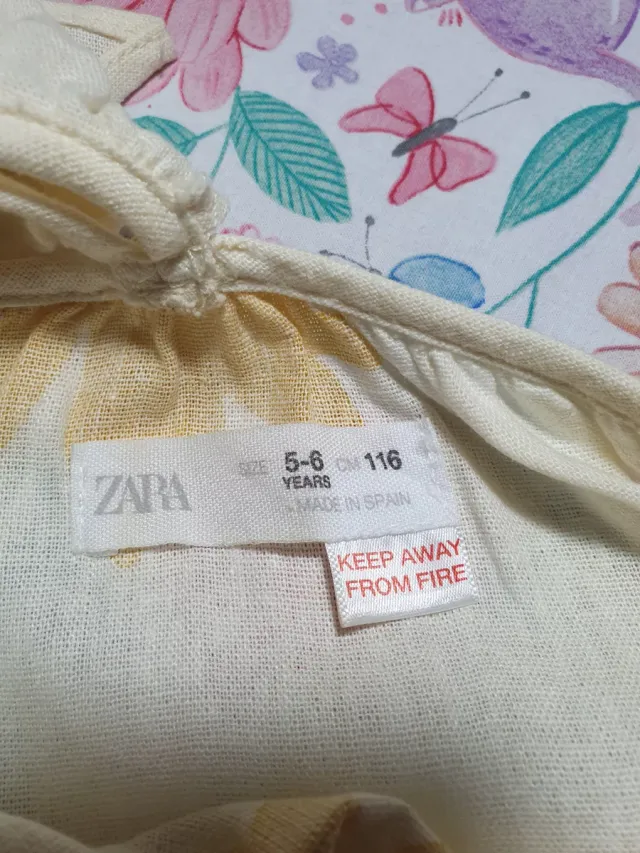 Vestido Zara niña flores amarillas