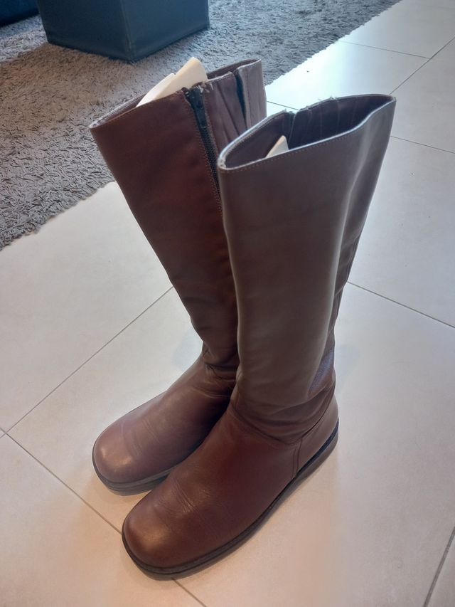 Botas altas de cuero mujer