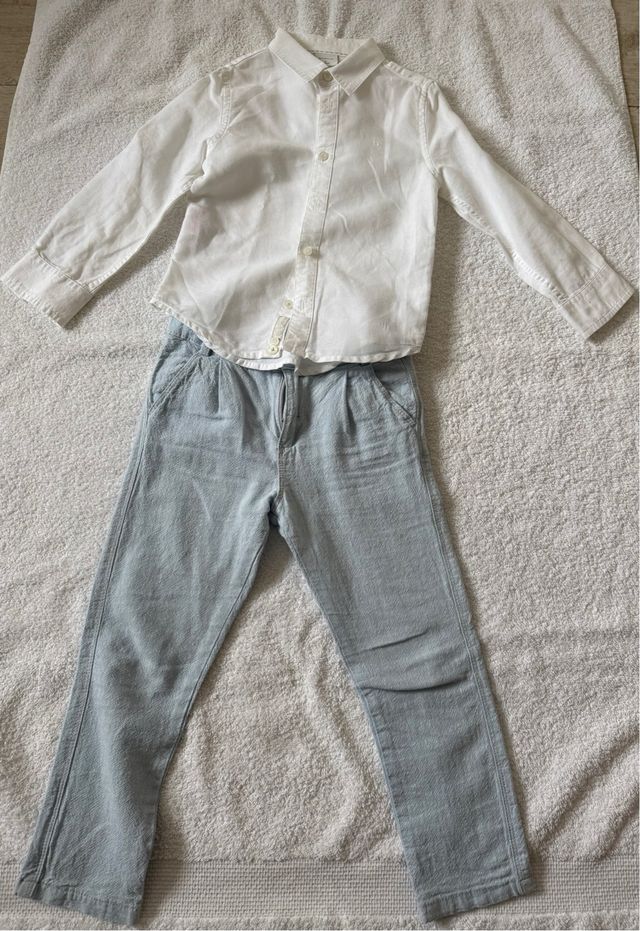Conjunto lino niño pantalón y camisa T4-5