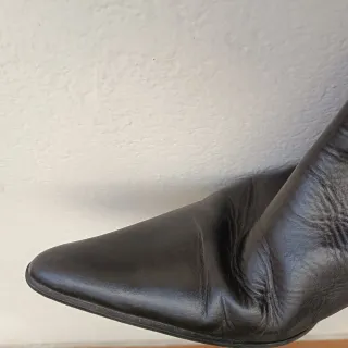 Botas de cuero negro mujer