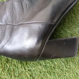 Botas de cuero negro mujer