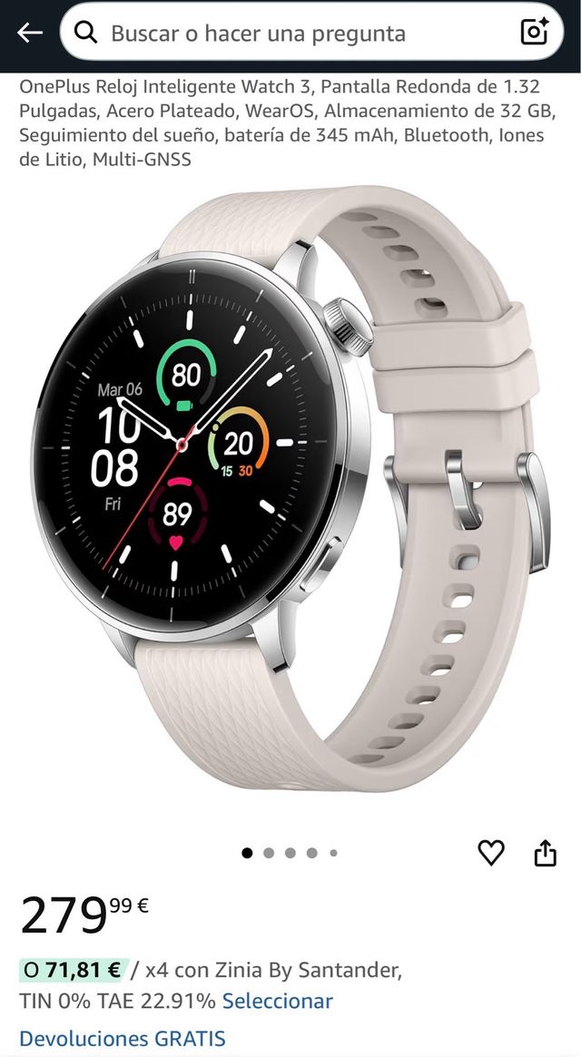 smartwach oneplus whatch 3 43mm