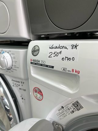 lavadora Hoover 8kg AAA INVERTER 1600rpm