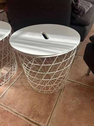 Tavolini ausiliari rotondi bianchi Ikea