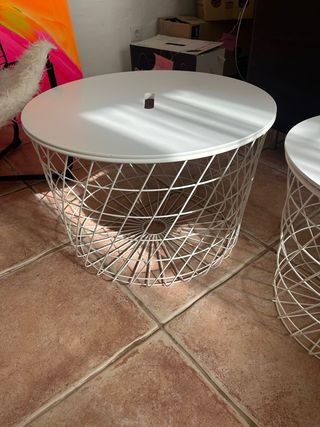 Tavolini ausiliari rotondi bianchi Ikea