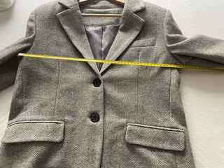 Chaqueta Zara Gris Espiga. Lana gruesa
