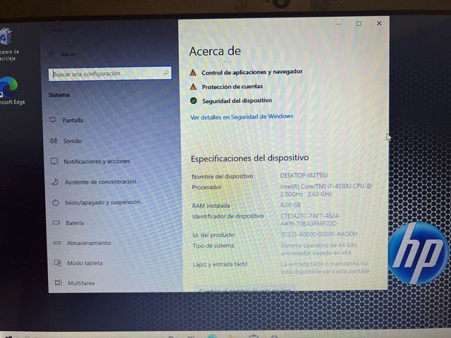 Portatile HP i7 8GB RAM