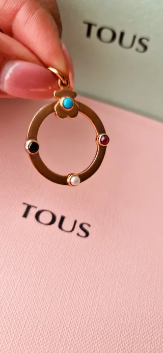 Colgante Tous Vermeil Rosa Multicolor