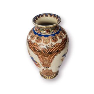 Vaso Decorativo Oriental Flor Bege