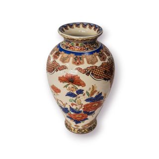 Vaso Decorativo Oriental Flor Bege
