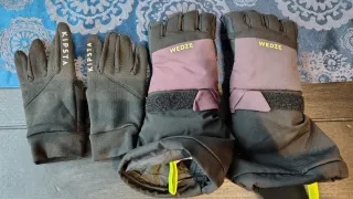 Guantes Kipsta Invierno Niños Negro/Rosa