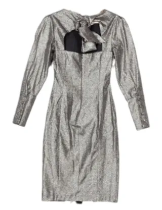 Vestido Uterqüe plateado/dorado glitter Talla M