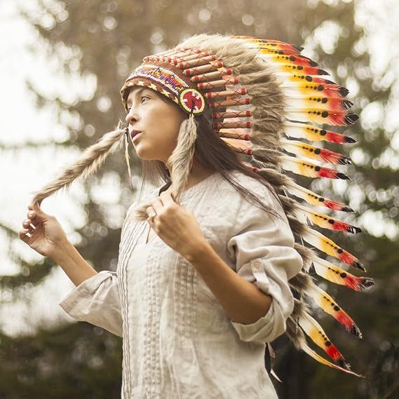 Copricapo Nativi Americani Piume Colorate