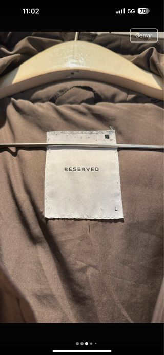 Abrigo largo plumífero chocolate L