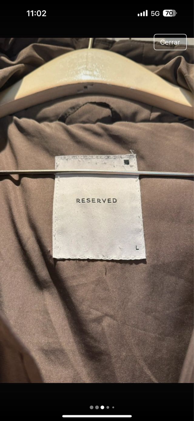 Abrigo largo plumífero chocolate L