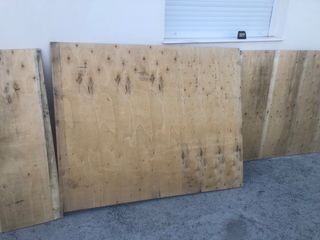 Three large pieces of 9mm plywood