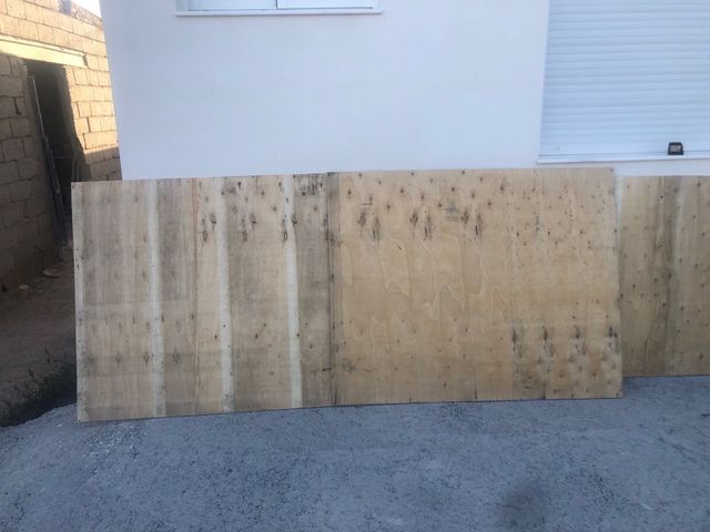 Three large pieces of 9mm plywood