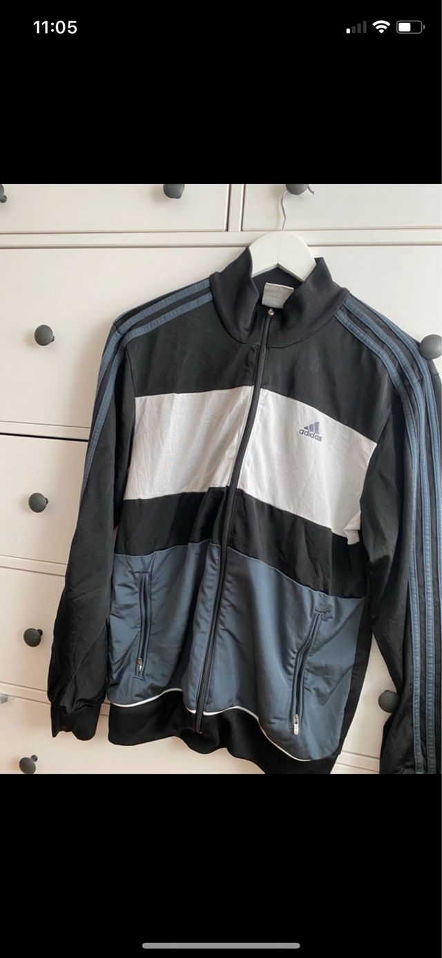 Sudadera Adidas Negra y Gris