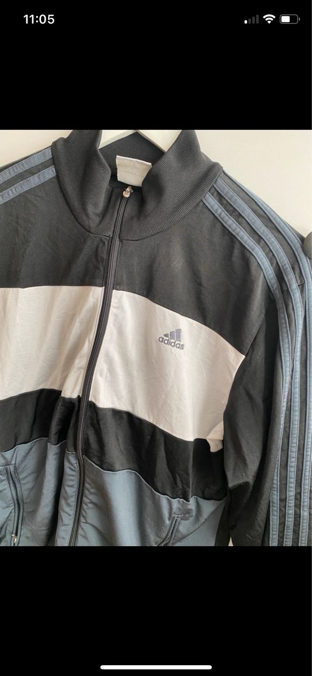 Sudadera Adidas Negra y Gris