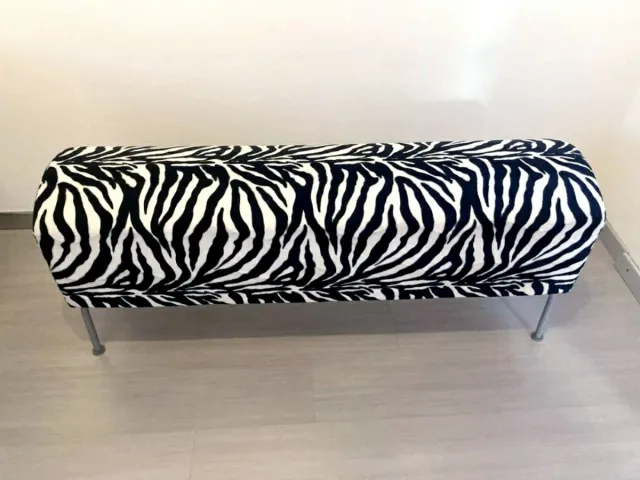 BANCO TAPIZADO TELA DE CEBRA