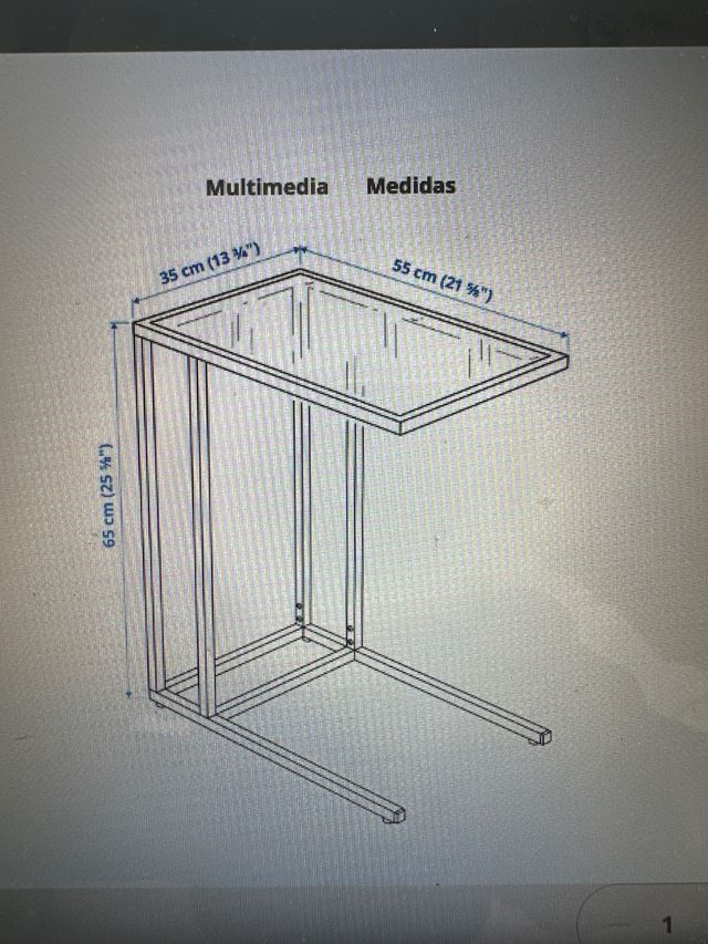 Tavolo ausiliario Ikea in vetro e metallo