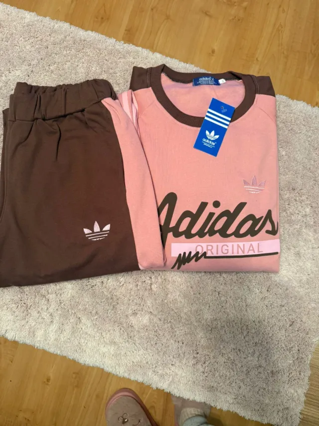 Chándal Adidas algodón rosa y marrón