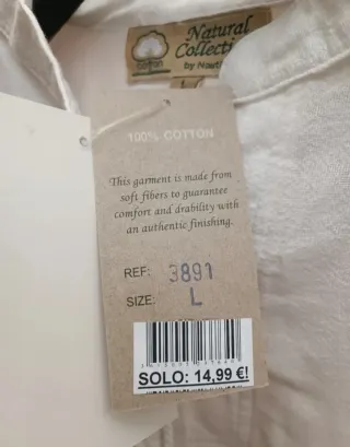 24 Camisas blancas cuello Mao, cordón y 3 botones