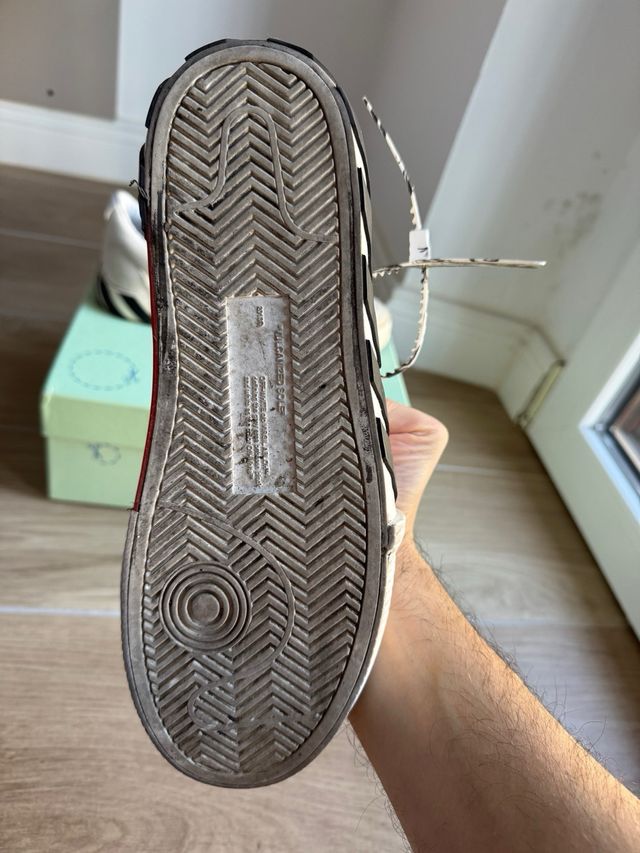 Scarpe Off-White Vulcanized Bianche Rosse 41