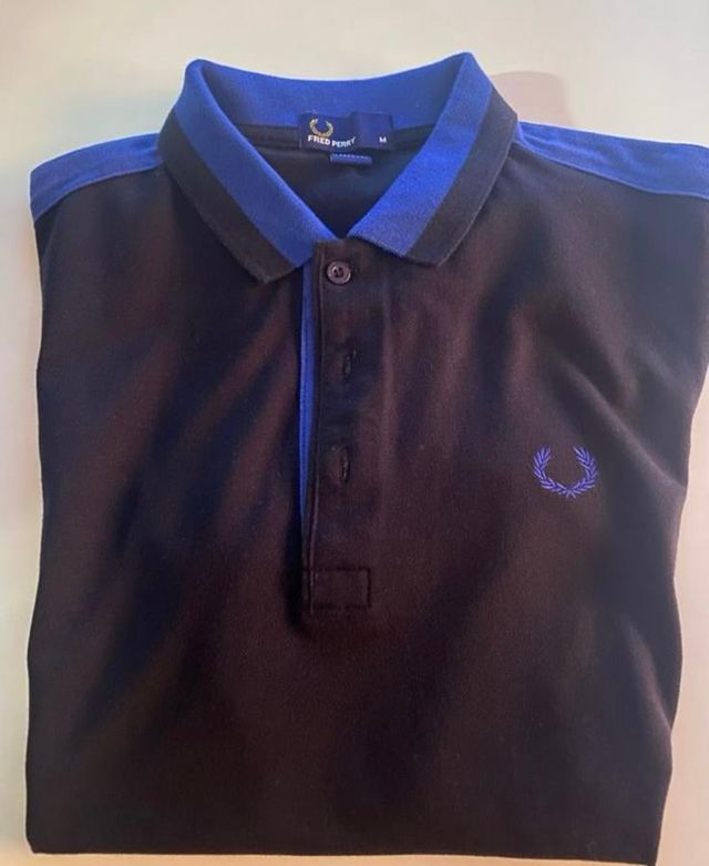 Polo Fred Perry Talla M Negro y Azul