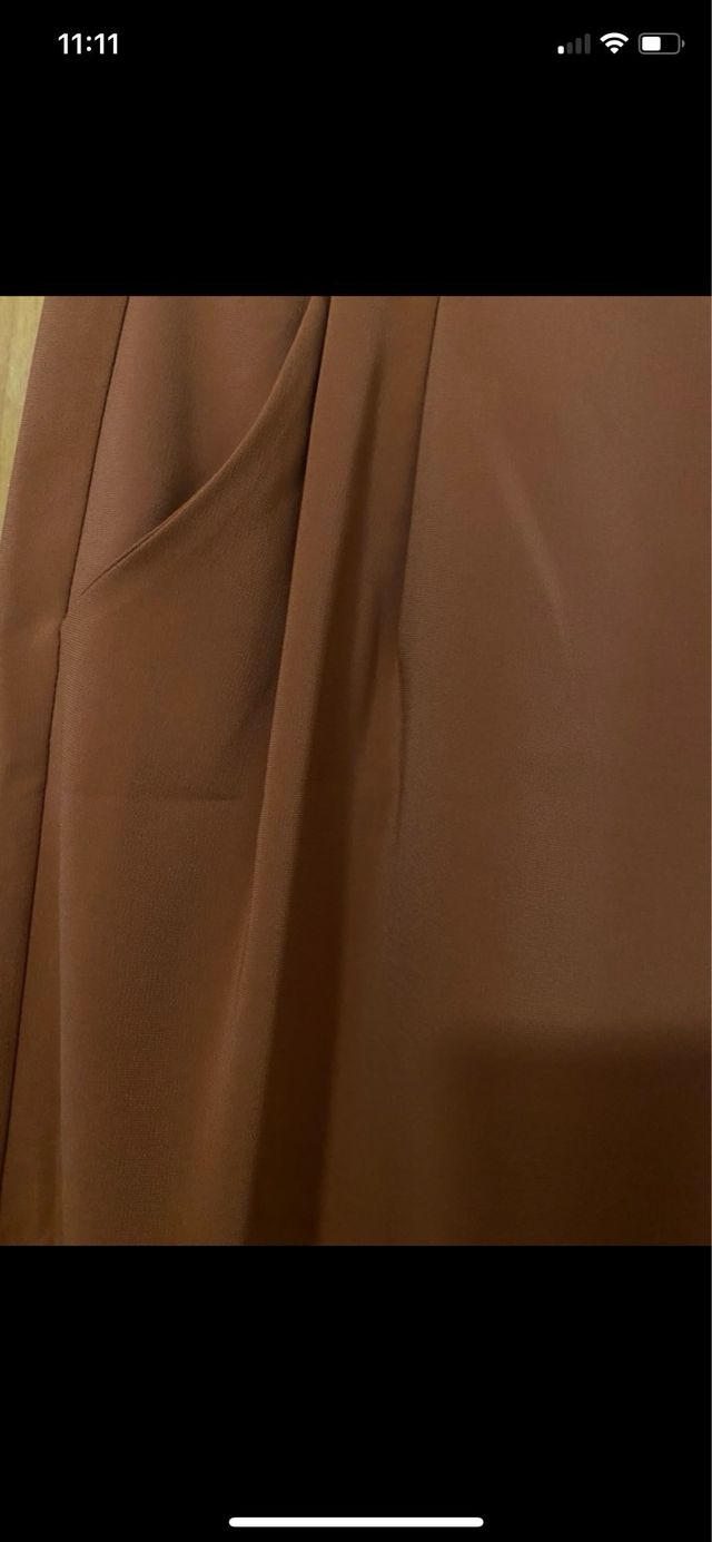 Pantalones culotte color teja