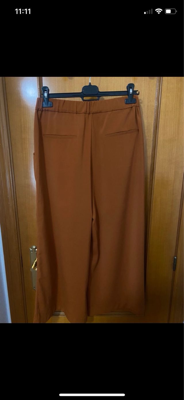 Pantalones culotte color teja