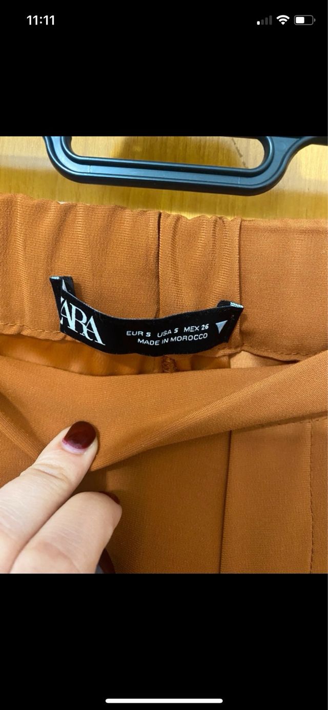 Pantalones culotte color teja