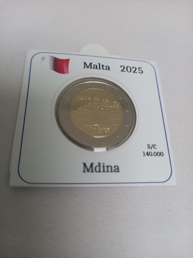 Moneda 2€ Malta 2025 Mdina Vinilo Serigrafiado