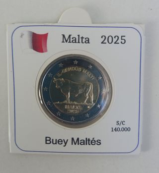 Moneda 2€ Malta 2025 Mdina Vinilo Serigrafiado