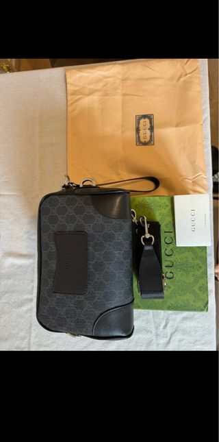 Pochette Gucci monogram grigio e nero