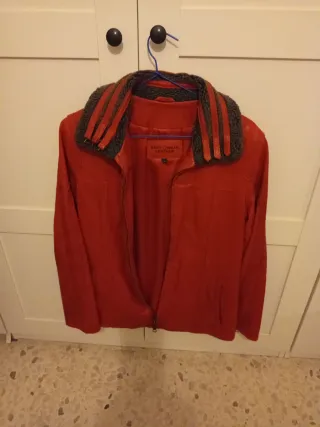 Cazadora de piel roja Talla L