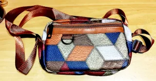 Bolso bandolera patchwork geométrico