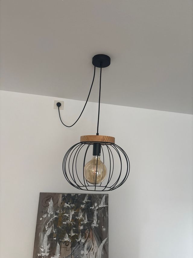 Lámpara de techo moderna metal y madera