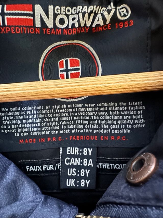 Chaqueta Geographical Norway niño negra