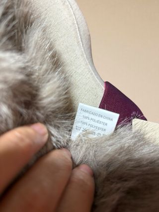 Bufanda/cuello pelo sintético beige y marrón