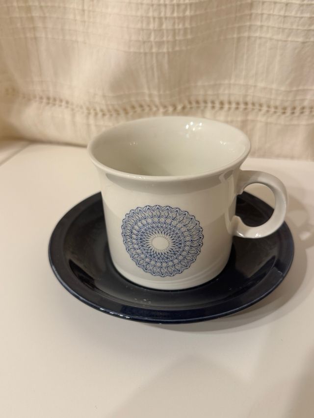 Tazze e piatti da colazione vintage anni '70