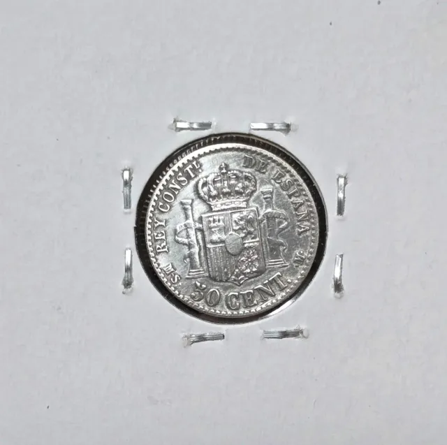 Alfonso XII 50 Centesimi Argento 1880