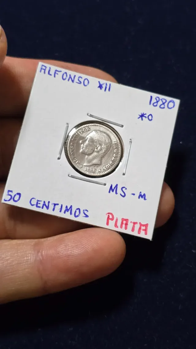 Alfonso XII 50 Centesimi Argento 1880